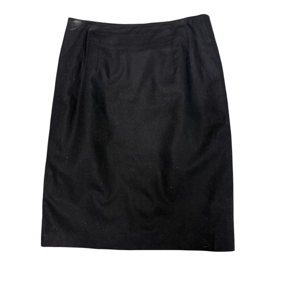 Chadwicks Dresses & Skirts - Chadwicks Black Cotton Linen Blend Pencil Skirt Back Zipper Lined - Size 10